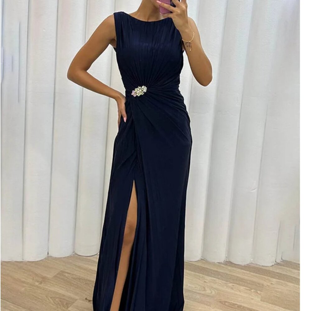 Serena | Pleated Maxi Evening Dress